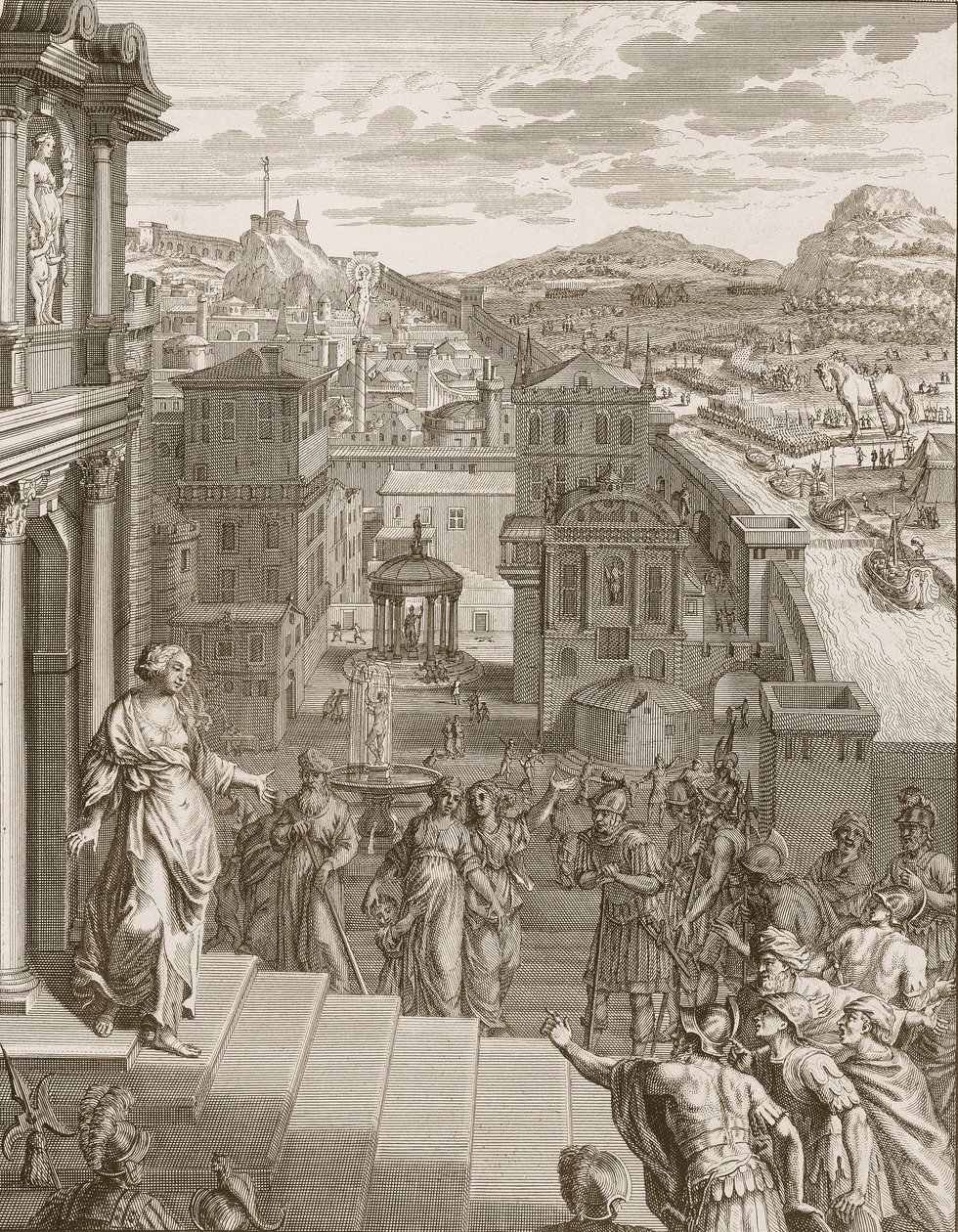 Cassandra Truva Atlarına Kaderlerini Öngördü ve İnanılmadı, 1731 by Bernard Picart