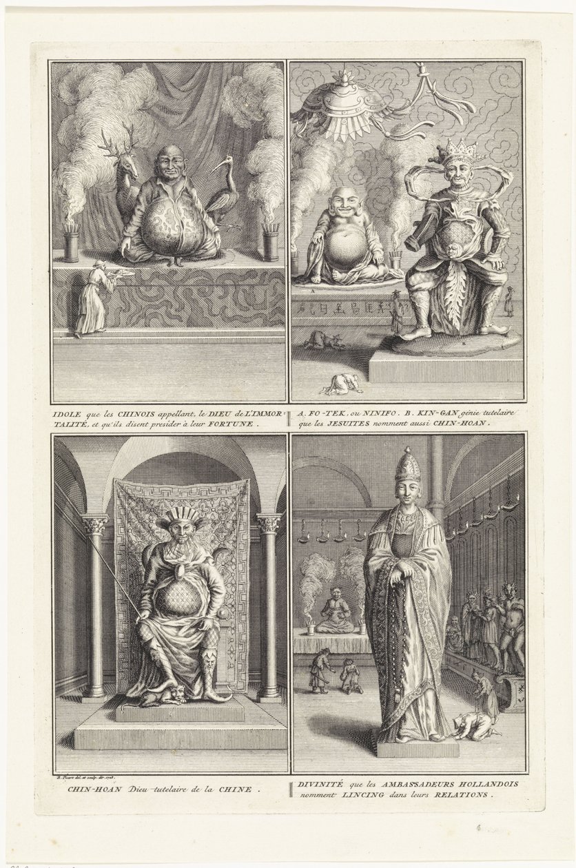 Dört Çin tanrısı, 1728 by Bernard Picart