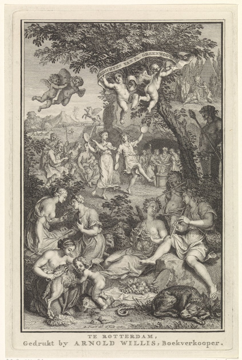 Çobanlar ve çoban kızları ile manzara Başlık sayfası: F. Greenwood, Poems, 1719 by Bernard Picart