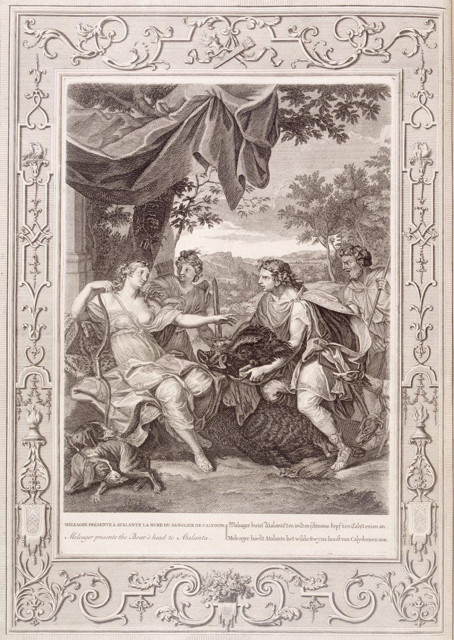 Meleager Yaban Domuzu Kafasını Atalanta'ya Sunar, 1731 by Bernard Picart
