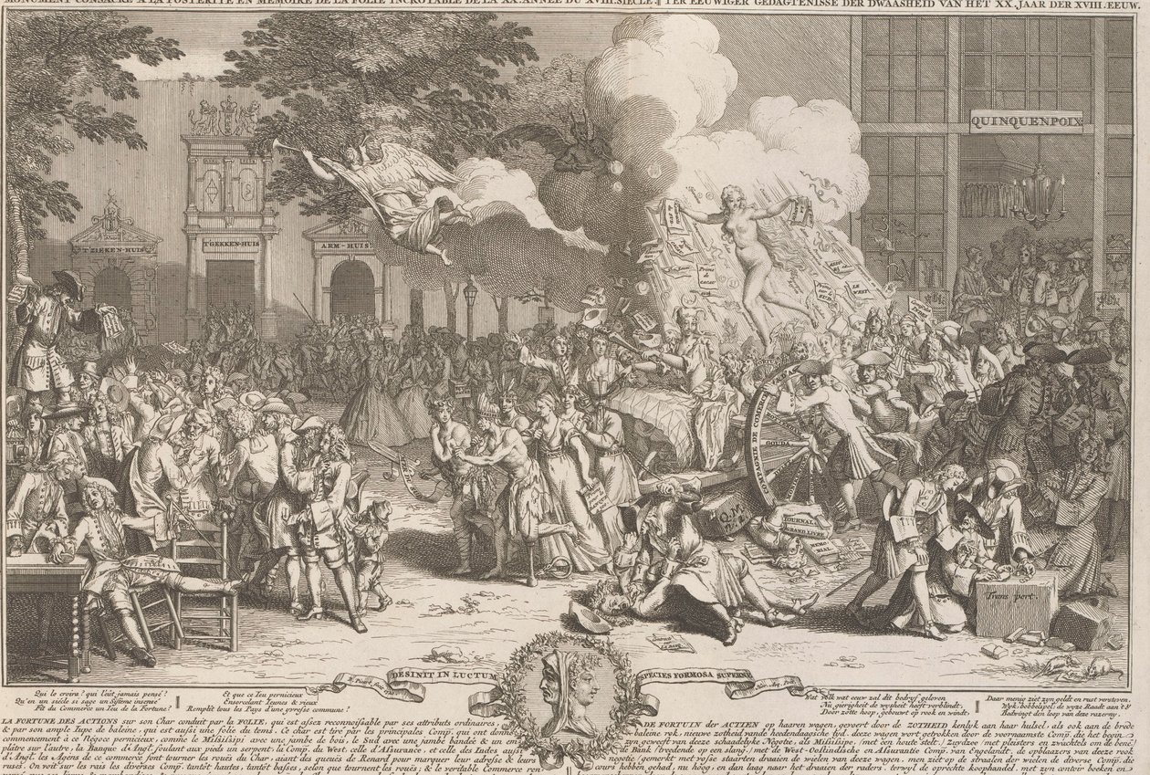 1720 yılının çılgınlığının anısına anıt Anıt bir posterité ve memoire de la folyo incroyable de la XX. Anne du XVIII. siecle / XX