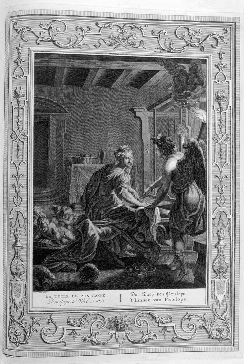 Penelope Tezgahında, 1733 by Bernard Picart