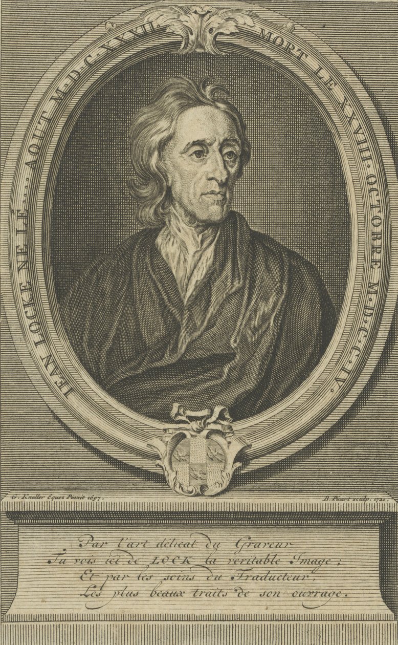 Hekim ve filozof John Locke'un portresi 1632-1704, 1721. by Bernard Picart