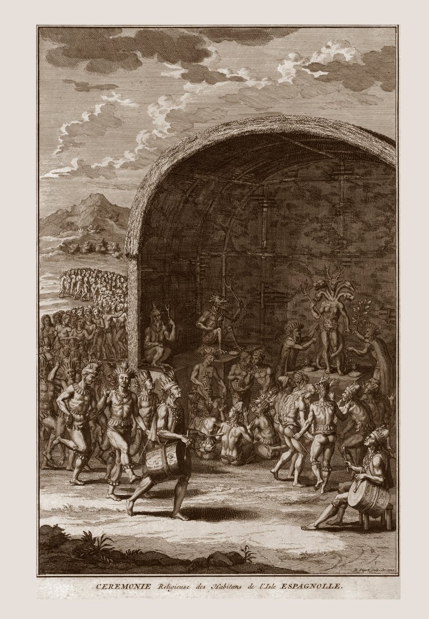Hispaniola Adası Sakinlerinin Dini Töreni, c1721. by Bernard Picart