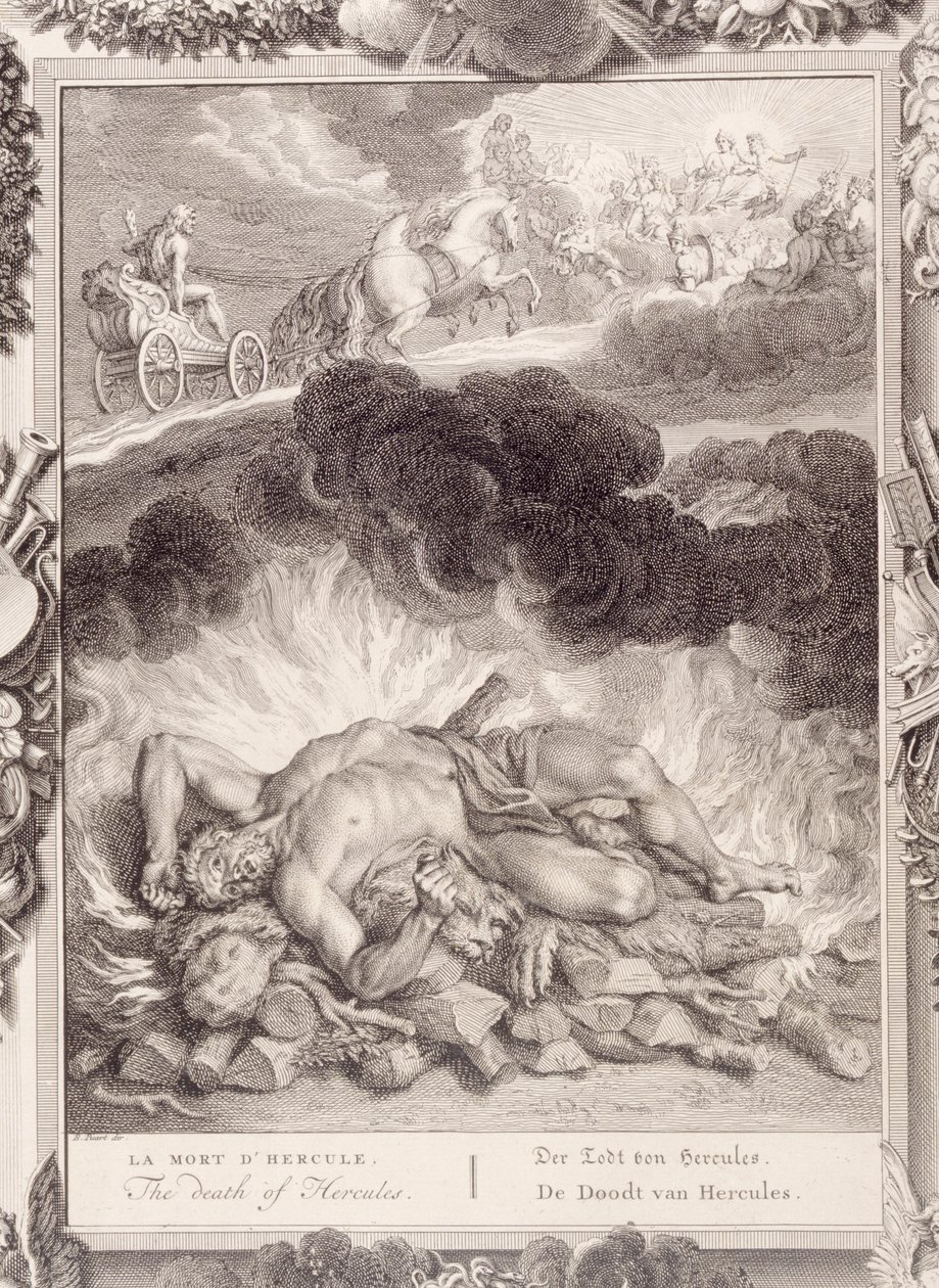 ದಿ ಡೆತ್ ಆಫ್ ಹರ್ಕ್ಯುಲಸ್, 1731 ಟರ್ಕ್ by Bernard Picart