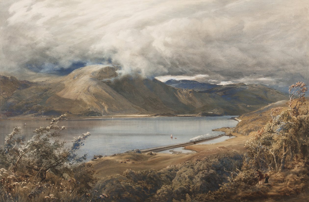 Kuzey Galler, muhtemelen Ffestiniog demiryolunun bir uzantısı (kağıt üzerinde wc) by Bernard Walter Evans