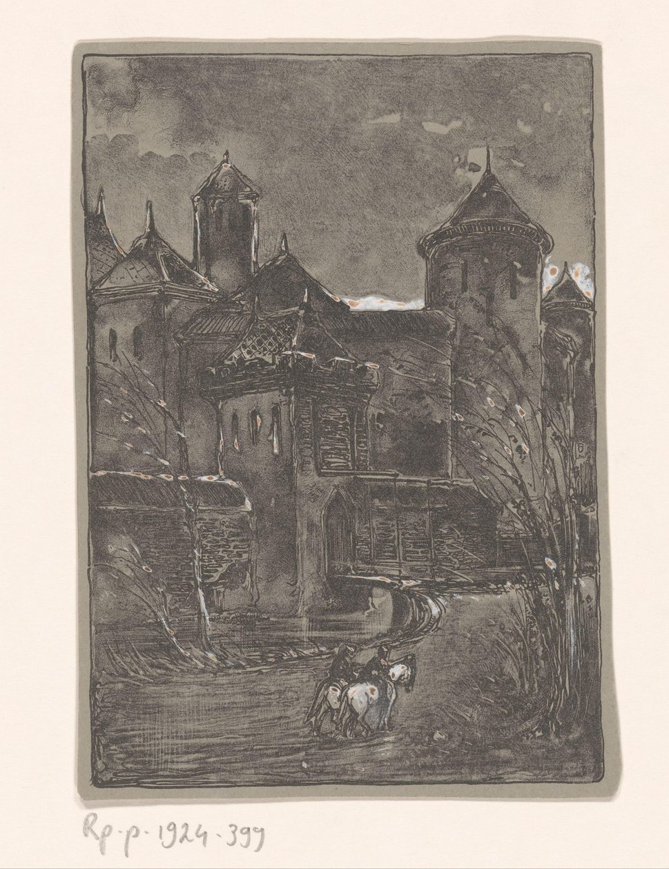 İki atlı ile kale by Bernard Willem Wierink