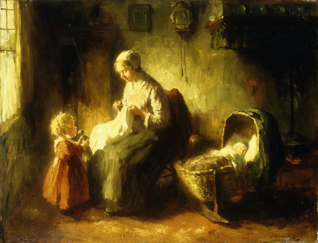 Annenin Küçük Yardımcısı (tuval üzerine yağlı boya) by Bernard de Hoog