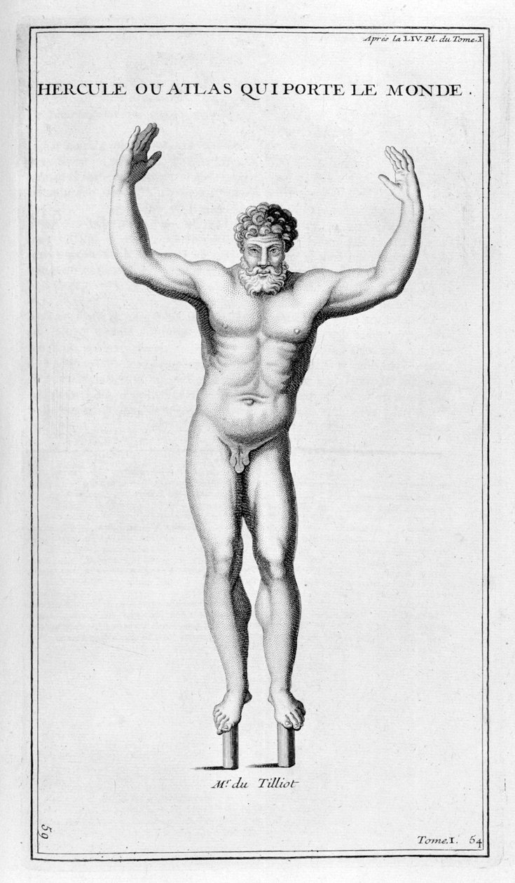 Dünyayı taşıyan Herkül, 1757 by Bernard de Montfaucon