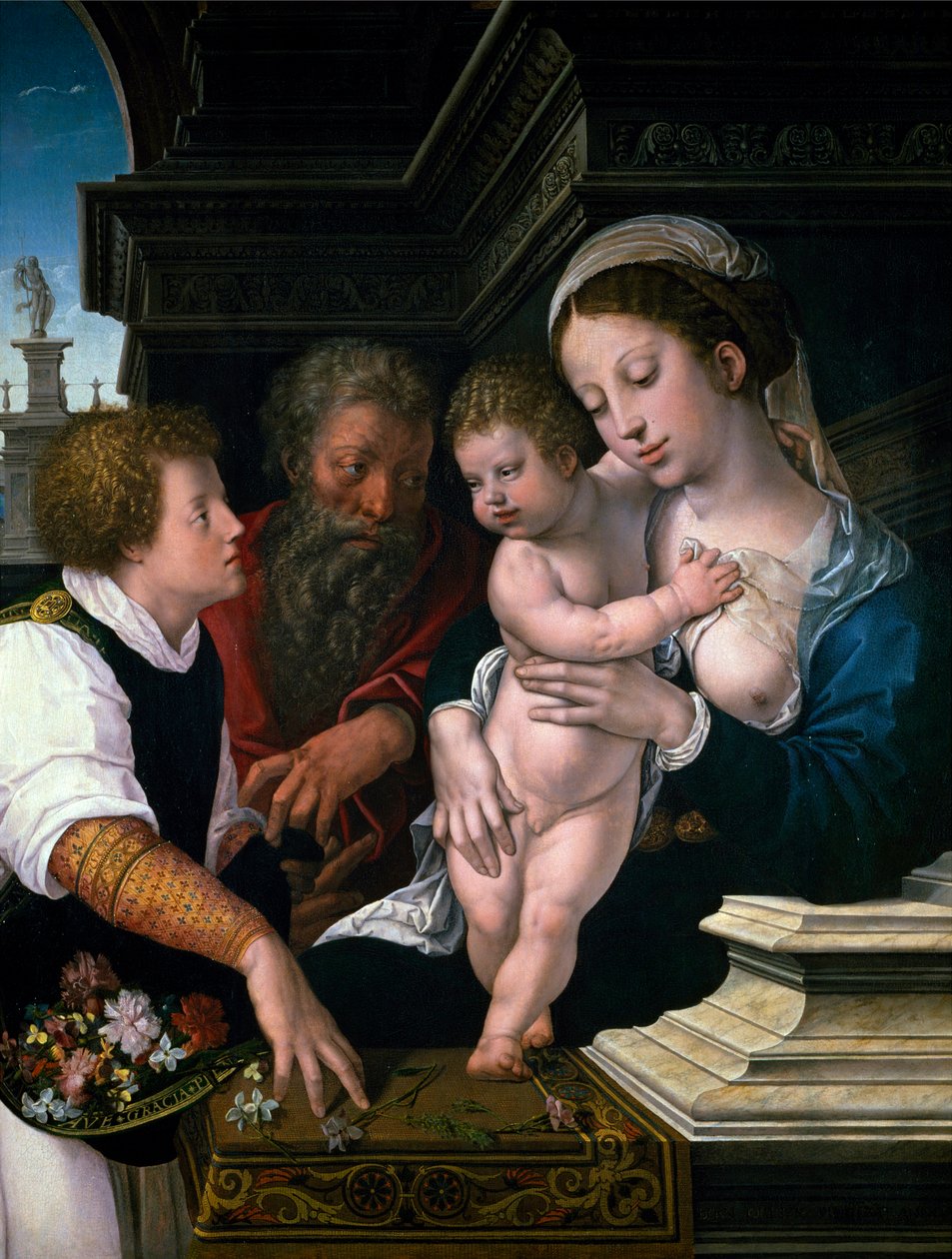 "La Sainte famille" Peinture de Bernard van Orley (Barend, Barent, Bernaert of Brussels by Bernard van Orley