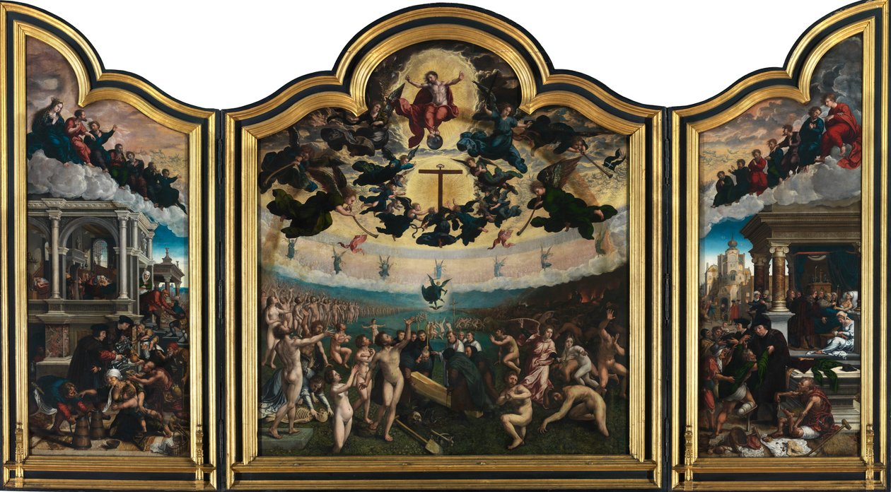 Kıyamet Günü ve Yedi Merhamet Eseri (panel üzerine yağlıboya) by Bernard van Orley