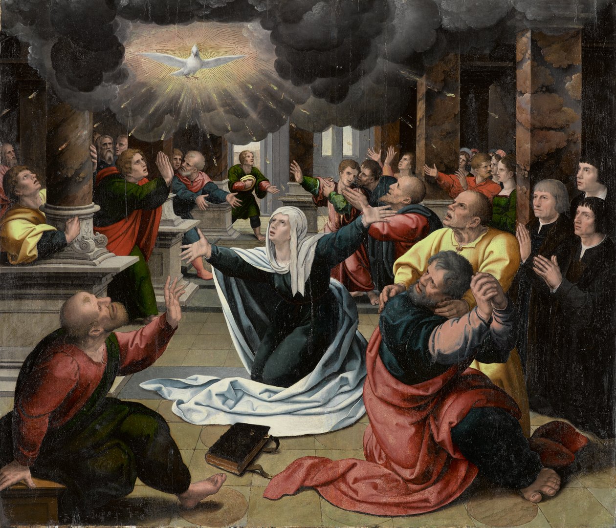 Pentekost, yaklaşık 1530 (panelde yağ) by Bernard van Orley