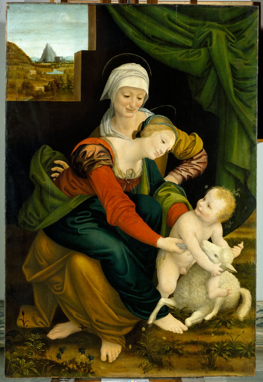 Anne ile Madonna ve Çocuk (panel) by Bernardino Luini