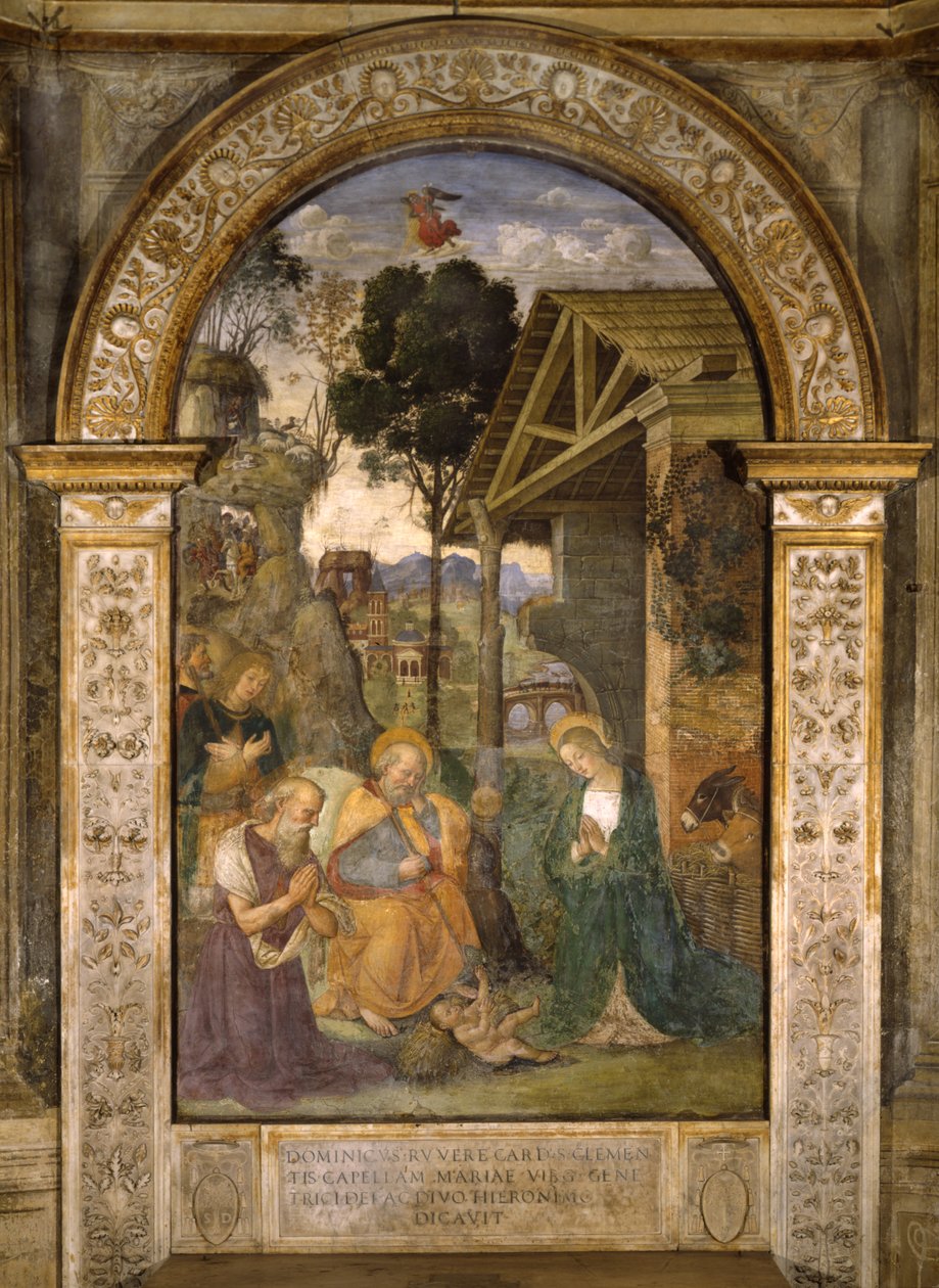 Çocuğa Tapınma, c.1490 (ahşap panel üzerine yağlı boya) by Bernardino di Betto Pinturicchio
