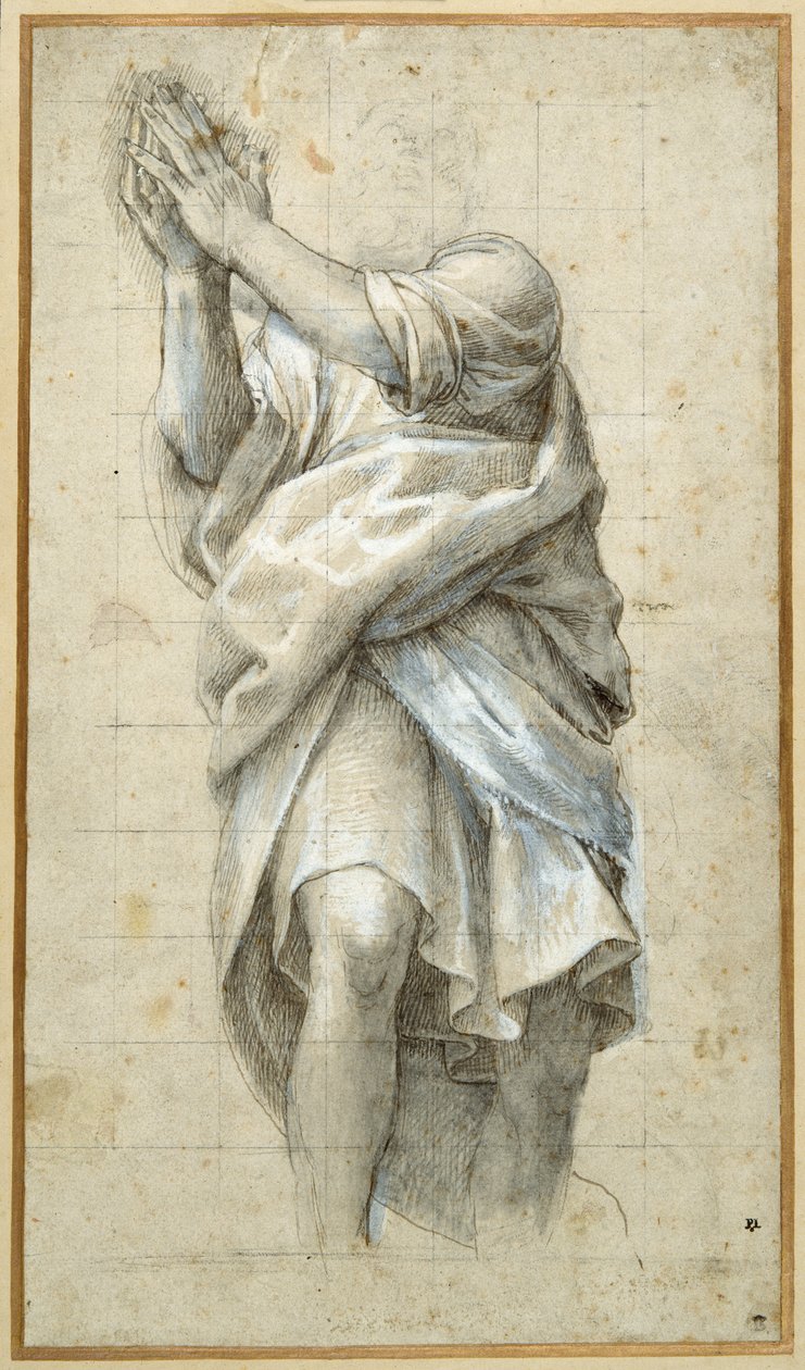 Bir havari için çalışma (beyaz ile yükseltilmiş kalem ve kahverengi mürekkep) by Bernardino Gatti