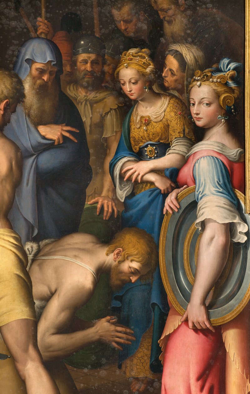 Our Lady of the People Şapeli, İkinci açıklık kuzey tarafı, Bernardino Campi, Vaftizcinin Decollation of the Baptist 1569, Detay by Bernardino Campi