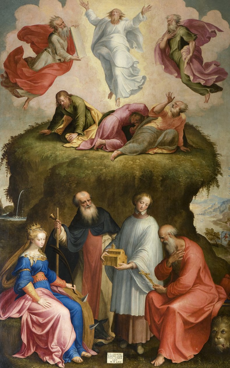 Başkalaşım ve Azizler, 1565 by Bernardino Campi