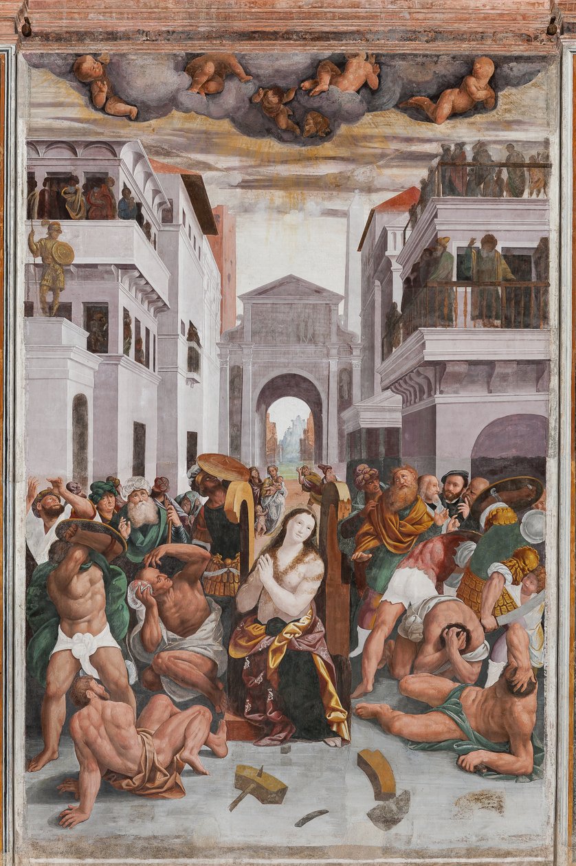 Aziz Catherine Şehitliği Detayı (fresk) by Bernardino Lanino