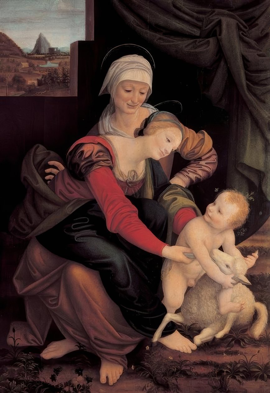 Saint Anna kendi kendine sürüş by Bernardino Lanino