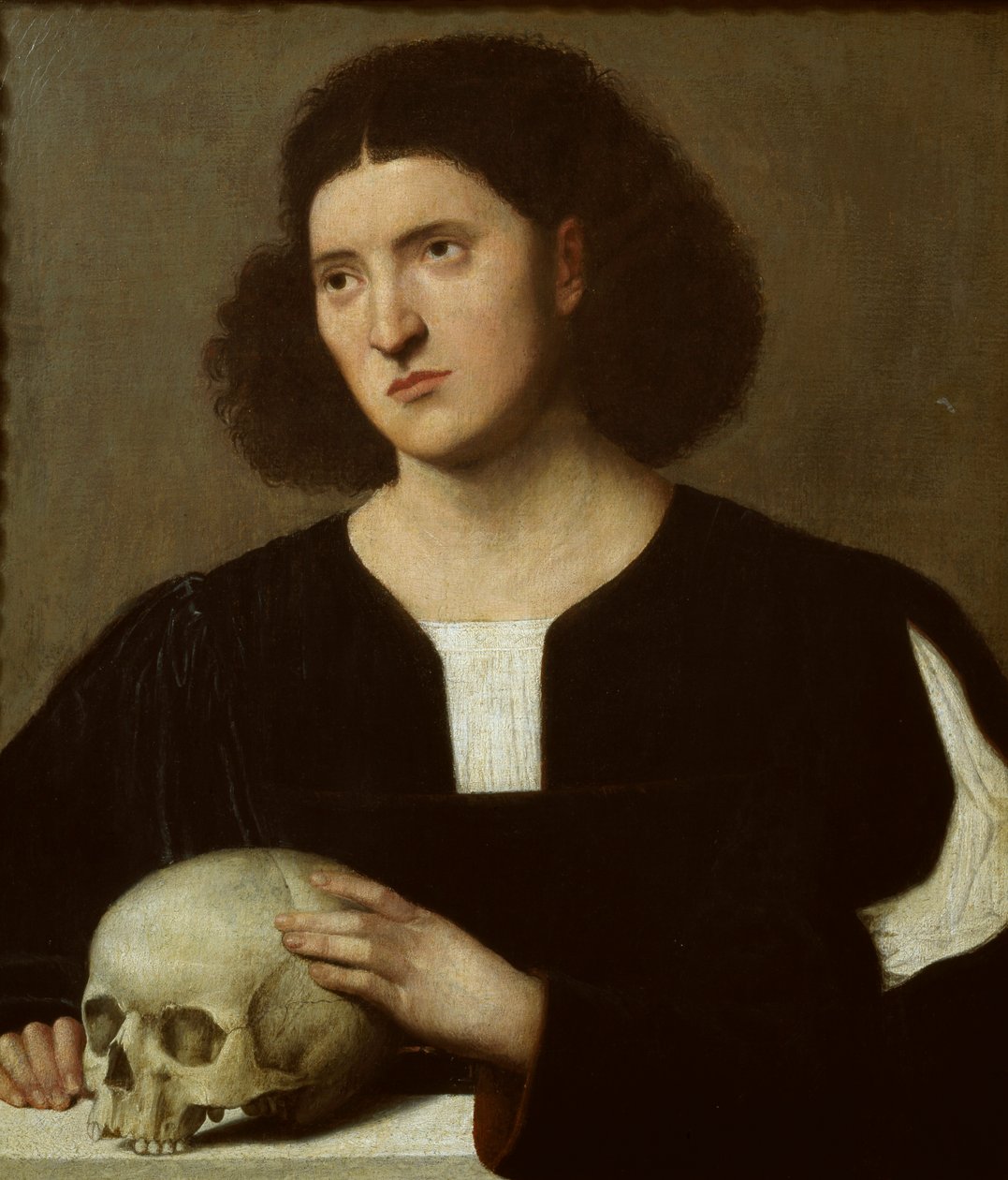 Kafatası Olan Genç Bir Adamın Portresi, c1510-1515 by Bernardino Licinio