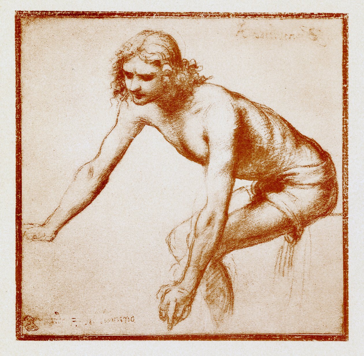 Genç bir adamın figür çalışması by Bernardino Luini