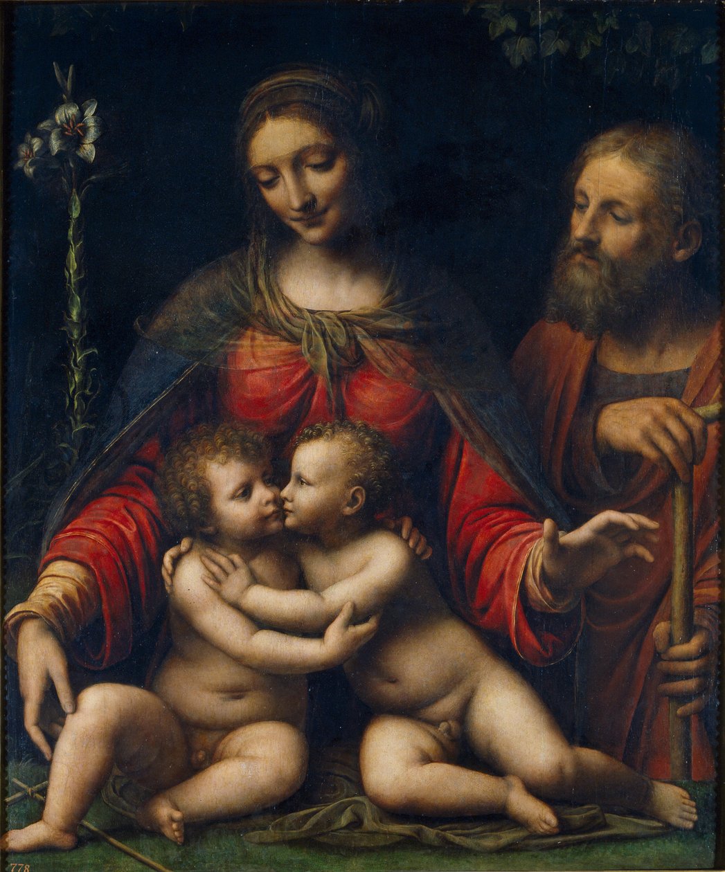 ""Vaftizci Yahya ile Kutsal Aile"" (Vaftizci Yahya ile Kutsal Aile) Boyama Bernardino Luini (1480-1532 dolaylarında) Dim 100x84 cm Museo del Prado, Madrid by Bernardino Luini