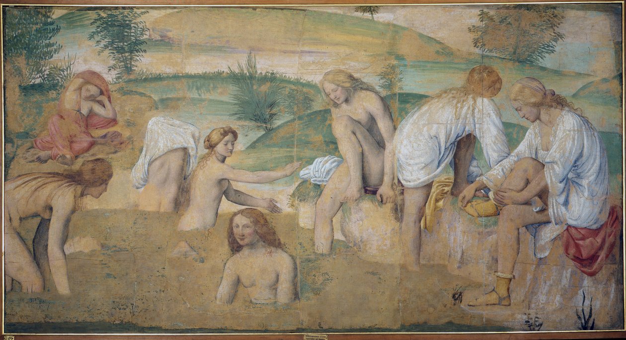 Hamamdaki periler, c.1514 (gemide taşınan müstakil fresk) by Bernardino Luini