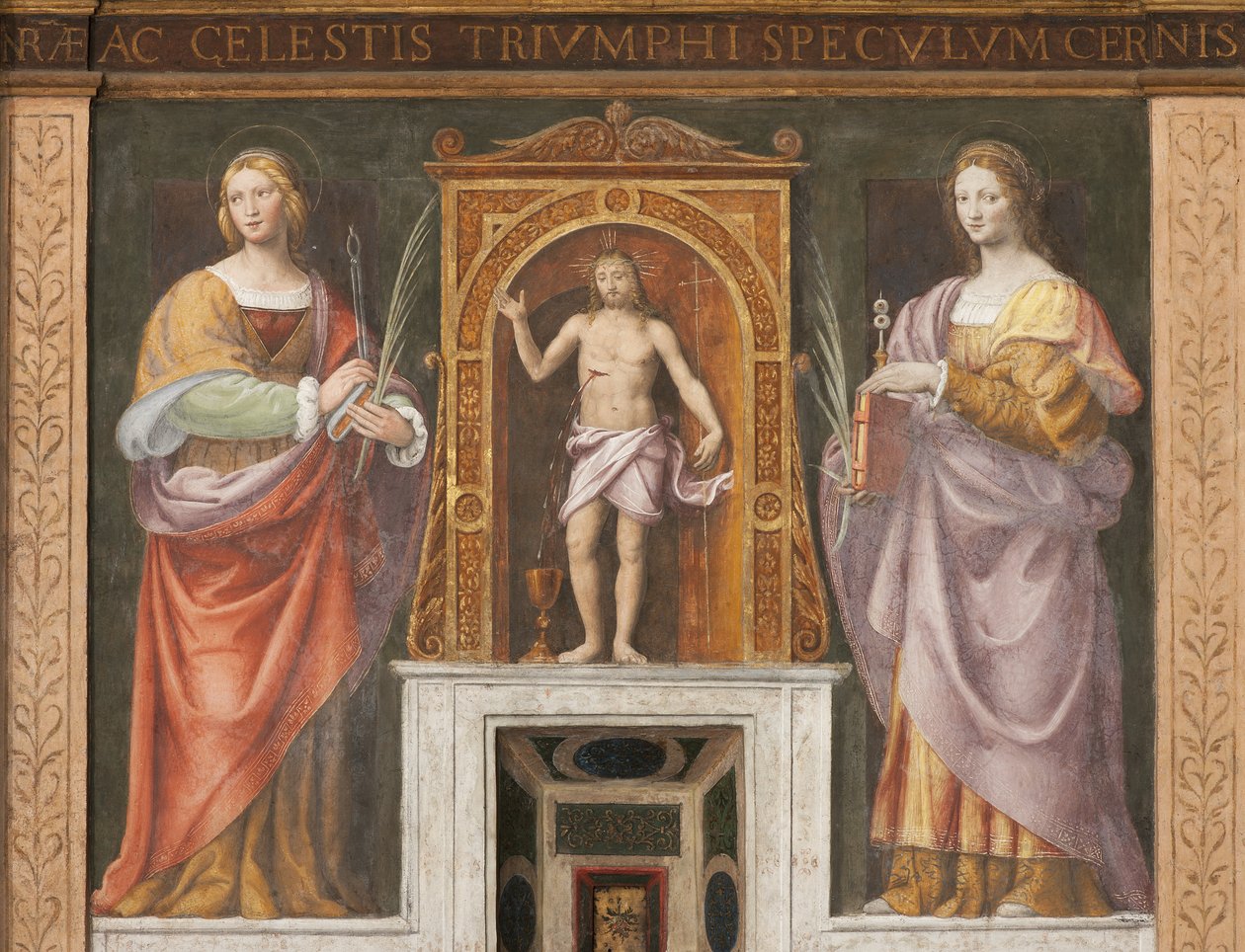 Aziz Apollonia ve Aziz Lucy, c.1522-25 (3497192 detayı) by Bernardino Luini