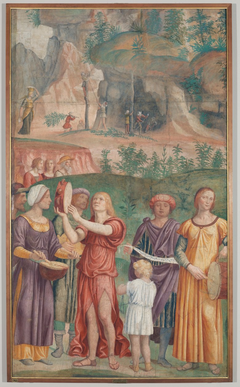 Yahudilerin zafer şarkısı, c.1514 (tuval üzerinde taşınan müstakil fresk) by Bernardino Luini