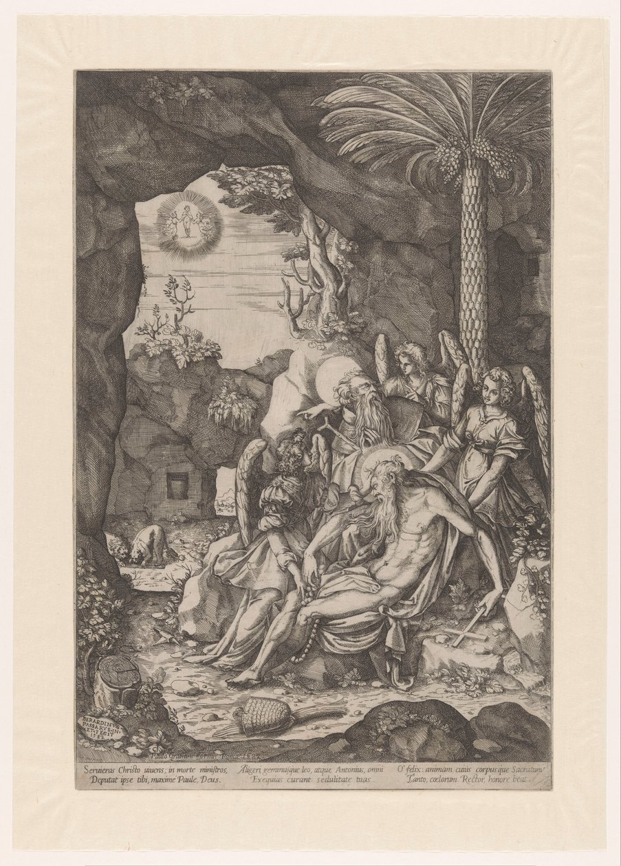 Aziz Anthony, Hermit Aziz Paul'ün cesedini keşfetti by Bernardino Passeri