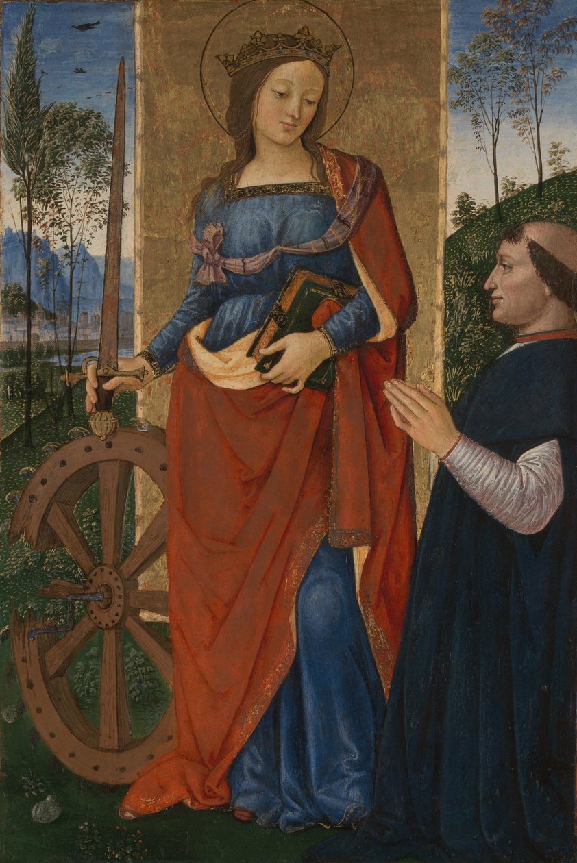 Bir Donörle İskenderiyeli Aziz Catherine, c. 1480 by Bernardino Pinturicchio