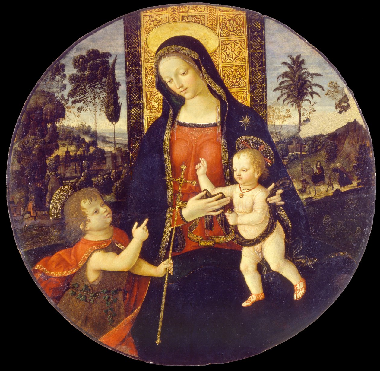 Çocukken Vaftizci Yahya ile Bakire ve çocuk, 1490-1500 by Bernardino Pinturicchio