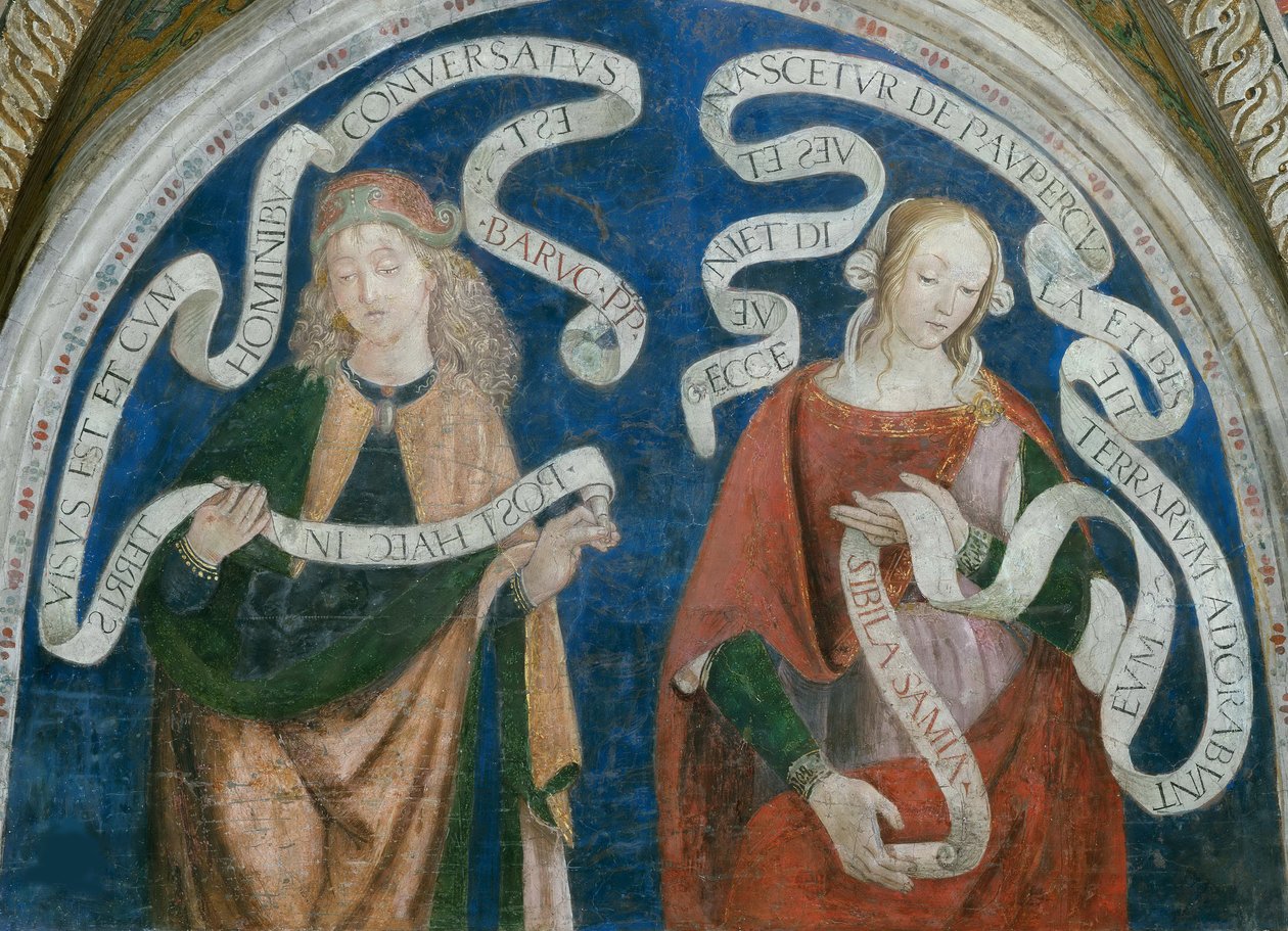 Le Prophete Baruch et la sibylle samienne - Peygamber Baruh ve Samian Sibyl, Pinturicchio, Bernardino, Workshop of (1454-1513). Fresk by Bernardino di Betto (workshop of) Pinturicchio