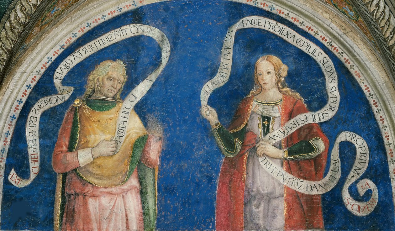 Peygamber Ezekiel ve Kimmer Sibyl - Peygamber Ezekiel ve Kimmer Sibyl, Pinturicchio, Bernardino, Workshop of (1454-1513). Taze by Bernardino di Betto (workshop of) Pinturicchio
