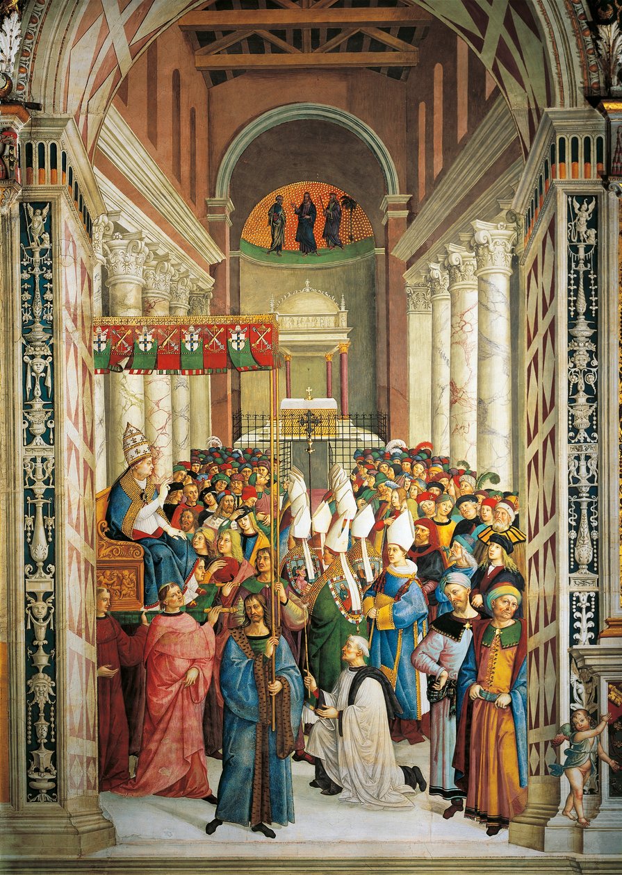 İtalya, Siena, Katedral, Piccolomini Kütüphanesi, Papa II. Pius