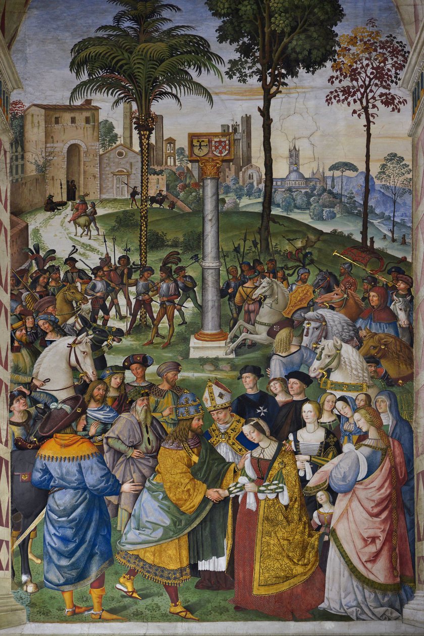 İtalya Toskana Siena, Cathedrale Duomo: Piccolomini Kütüphanesi - Frederic III