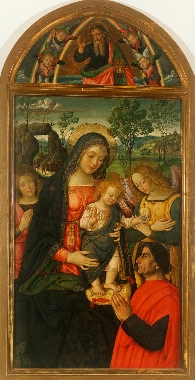 Our Lady of Peace tarafından Bernardino Pinturicchio (1452-1513 dolaylarında), panel üzerine yağlı boya by Bernardino di Betto Pinturicchio
