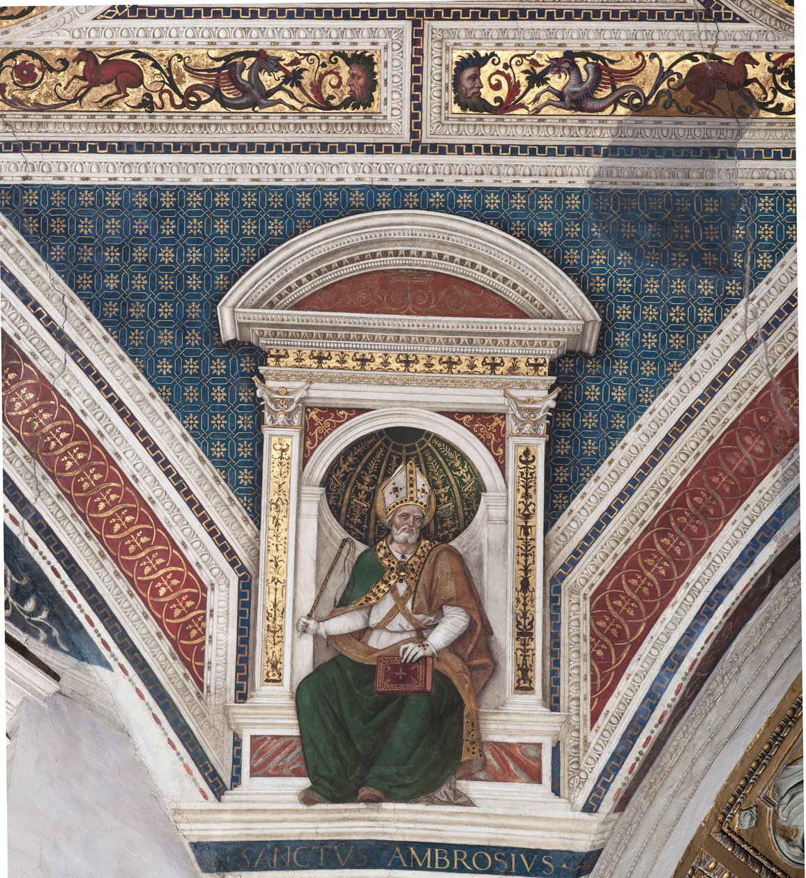 Aziz Ambrose, Kilise Doktorlarının detayı (fresk by Bernardino di Betto Pinturicchio
