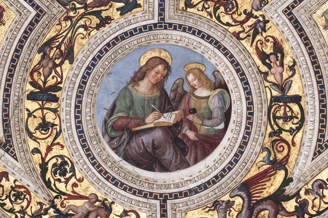 Aziz Matta, Dört Evangelist'in detayı (fresk by Bernardino di Betto Pinturicchio