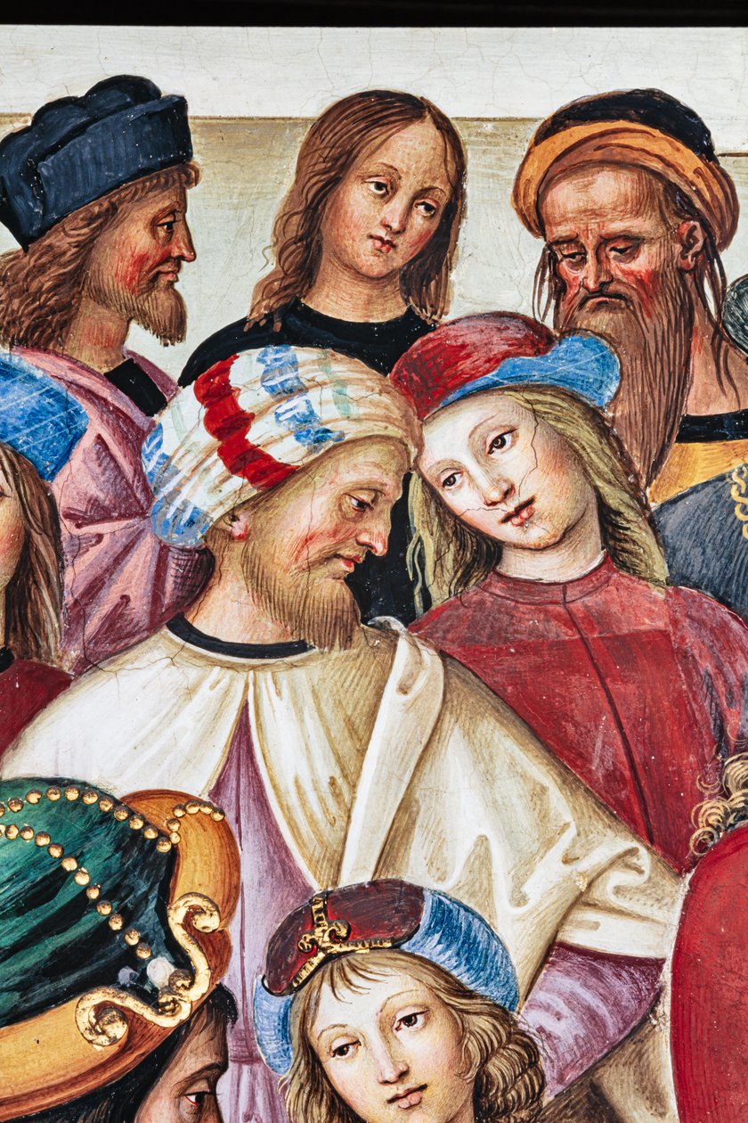 Piccolomini Kütüphanesi, kuzey doğu duvarı: “Aeneas Sylvius, İskoçya Kralı I. James