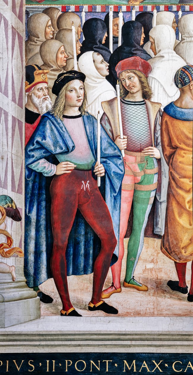 Piccolomini Kütüphanesi, güney batı duvarı: “ II. Pius, Sienalı Aziz Catherine