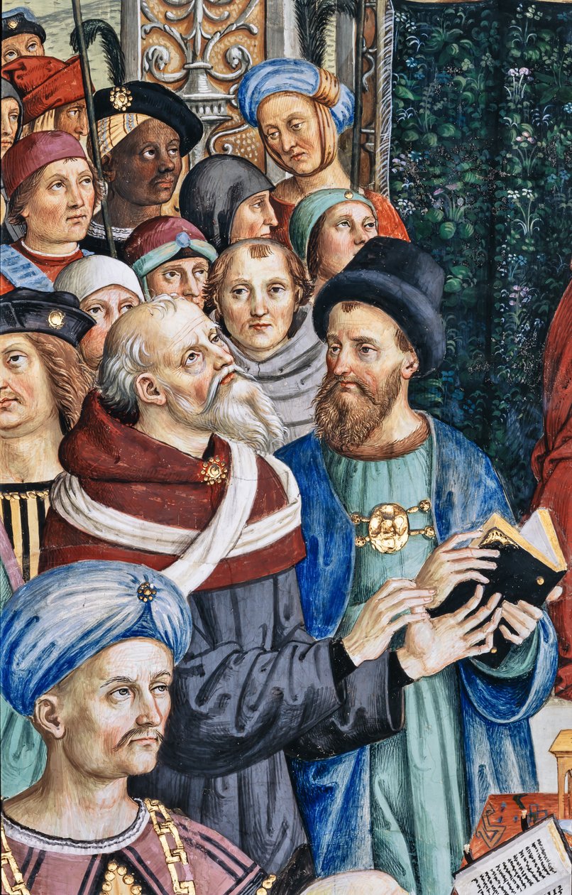 Piccolomini Kütüphanesi, güney batı duvarı: “ II. Pius, Mantua Diyetine başkanlık ediyor, 1 Haziran by Bernardino di Betto Pinturicchio