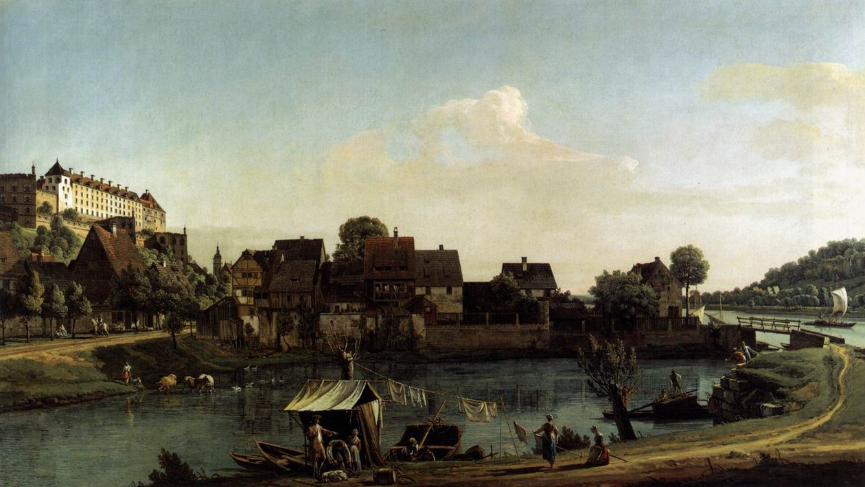 Liman Kasabasından Görülen Pirna by Bernardo Bellotto