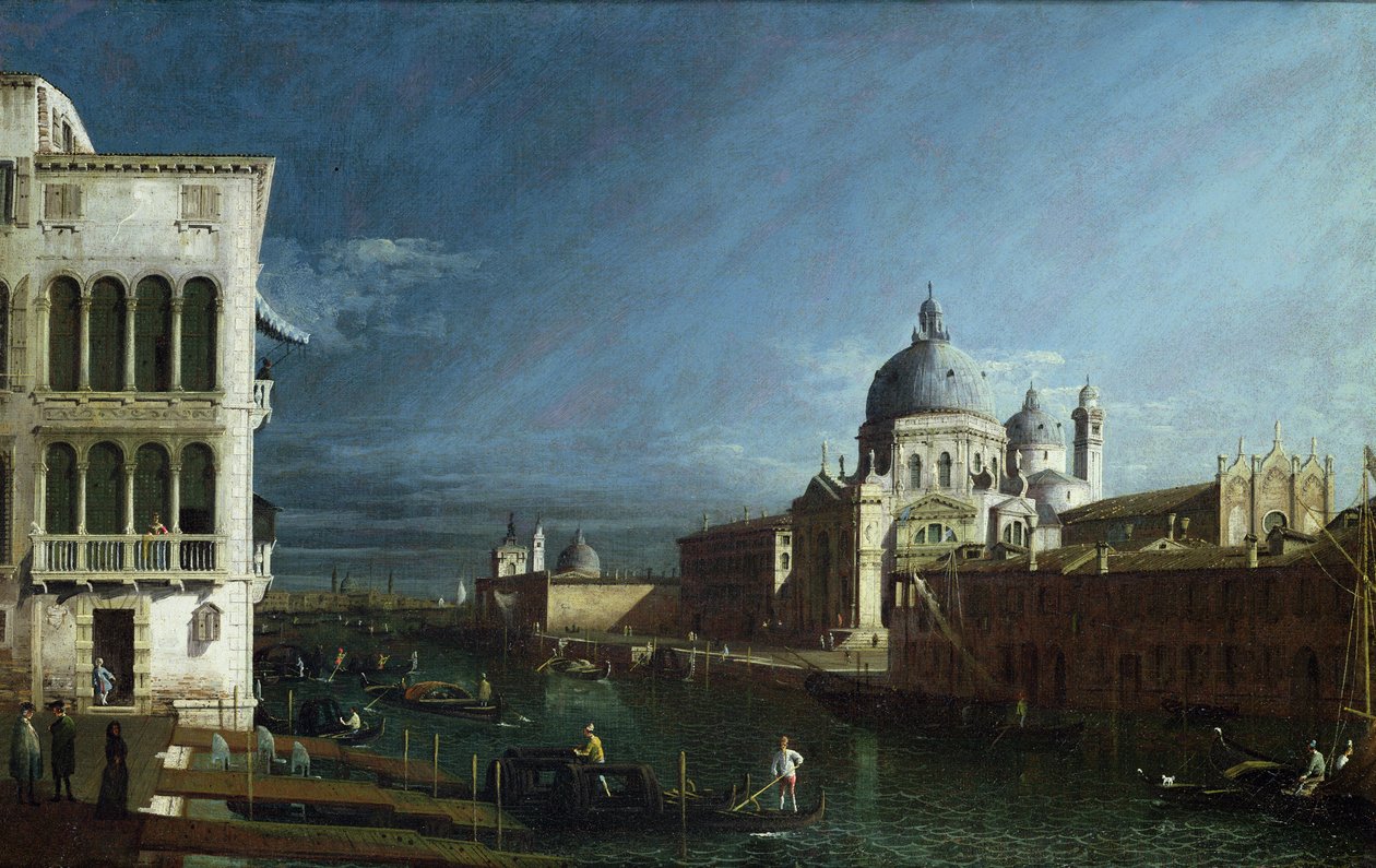Uzakta Doge Sarayı ile Batıya Bakan Molo (petrol) by Bernardo Bellotto