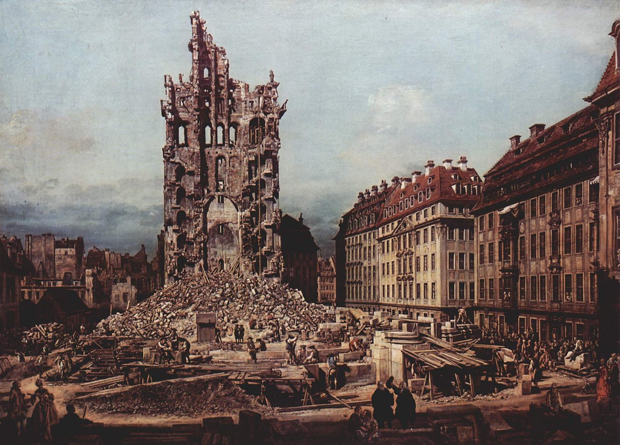 Eski Kreuzkirche, Dresden Harabeleri by Bernardo Bellotto