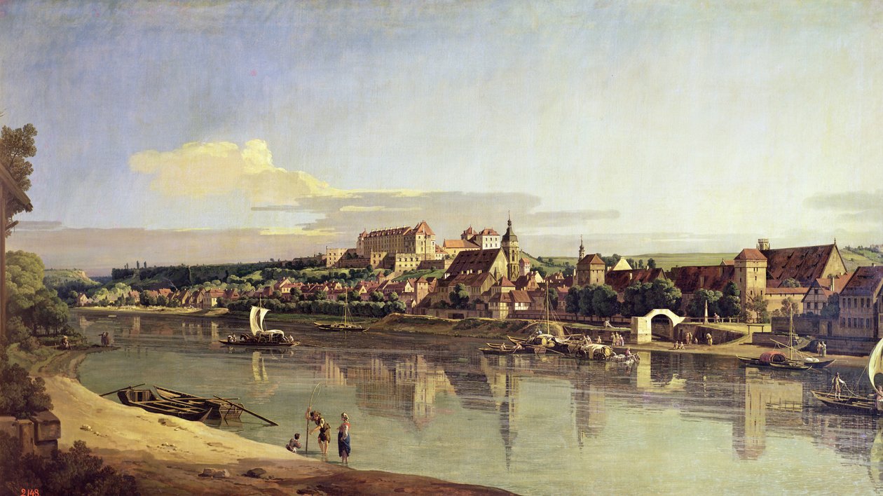 View of Pirna from the right bank of the Elbe, c.1753  by Bernardo Bellotto