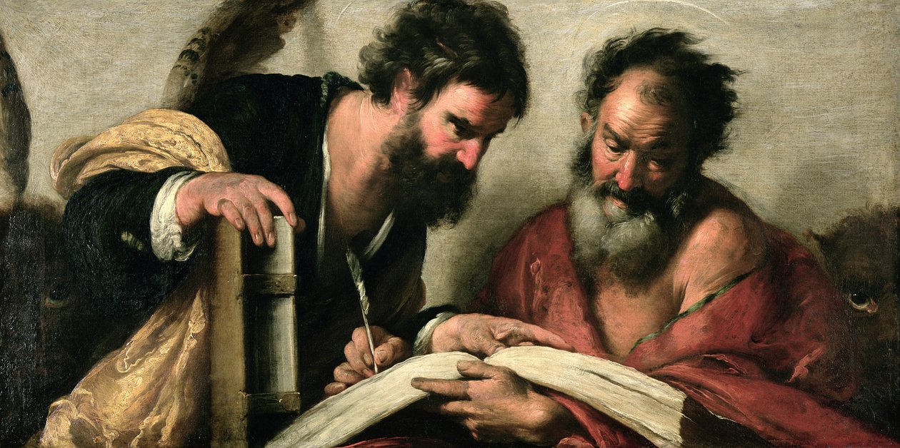 Aziz John the Evangelist ve Mark, Yazılarını tartışıyorlar by Bernardo Strozzi