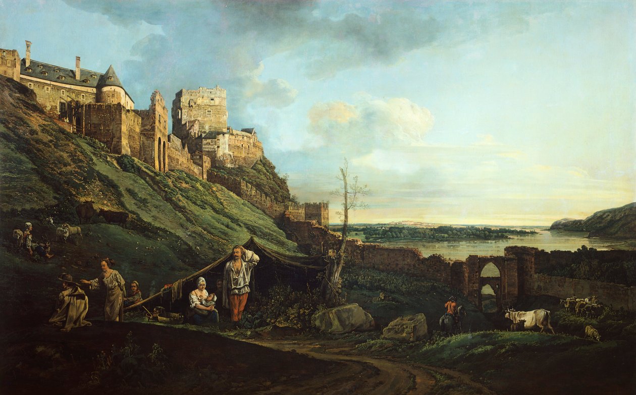 Canaletto olarak bilinen Bernardo Bellotto'nun Devin Kalesi (1721-1780) by Bernardo Bellotto
