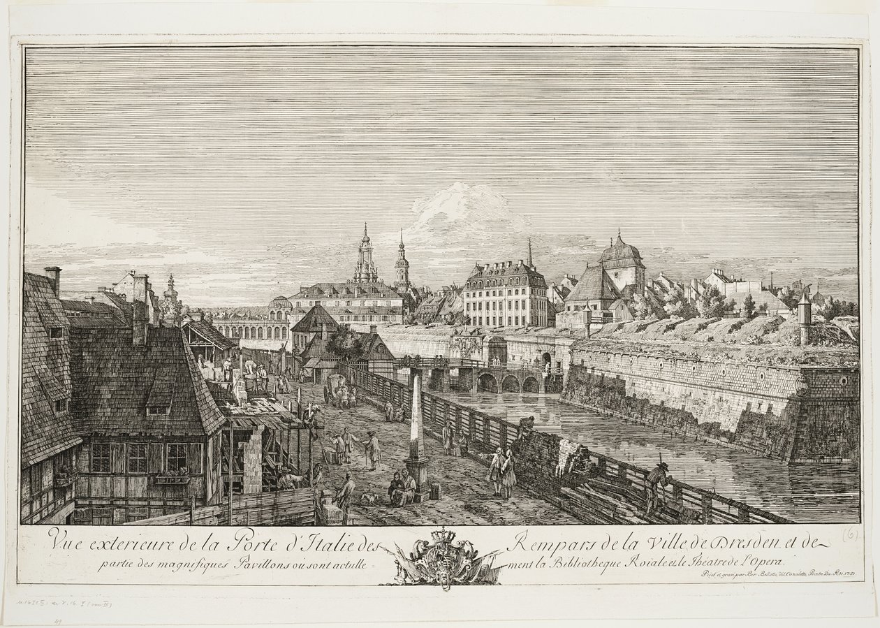 Dresden Kasabası Surlarının İtalyan Kapısının Dış Görünümü by Bernardo Bellotto
