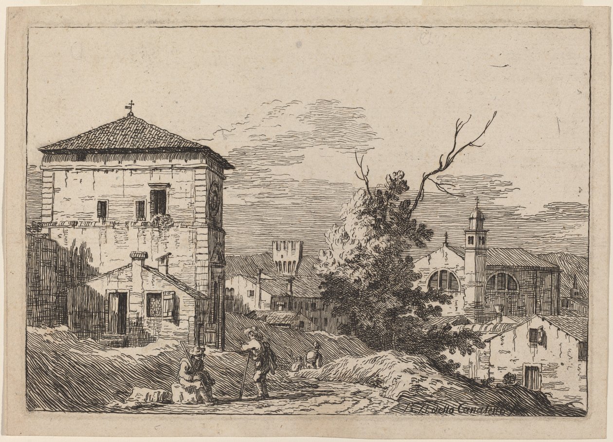 Ölü Bir Ağaç ile Manzara by Bernardo Bellotto